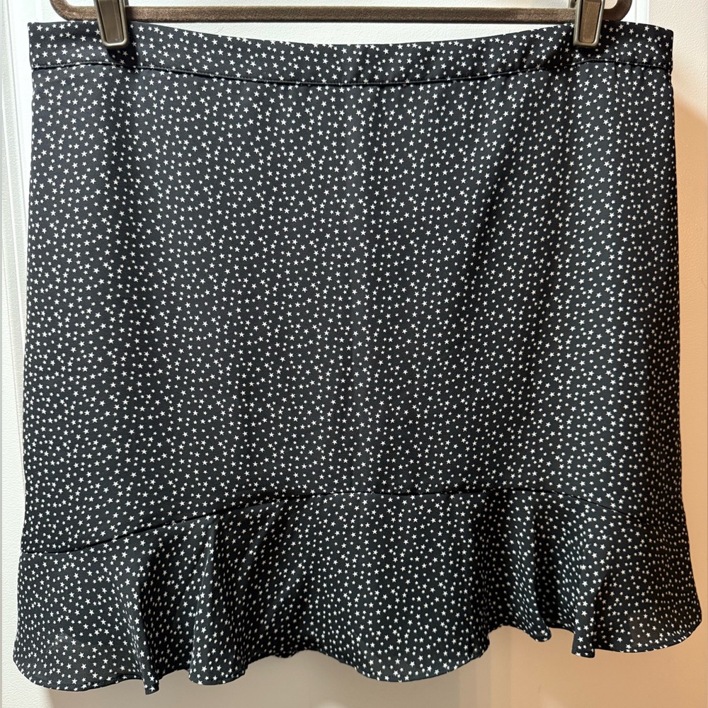 J. CREW STAR Printed Skirt Black White sz 18